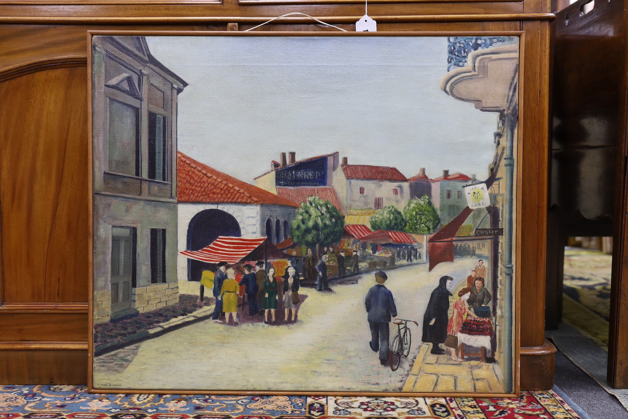 E. W. Allen, oil on canvas, St Andre de Curzac, signed and dated 1958, 64 x 76cm